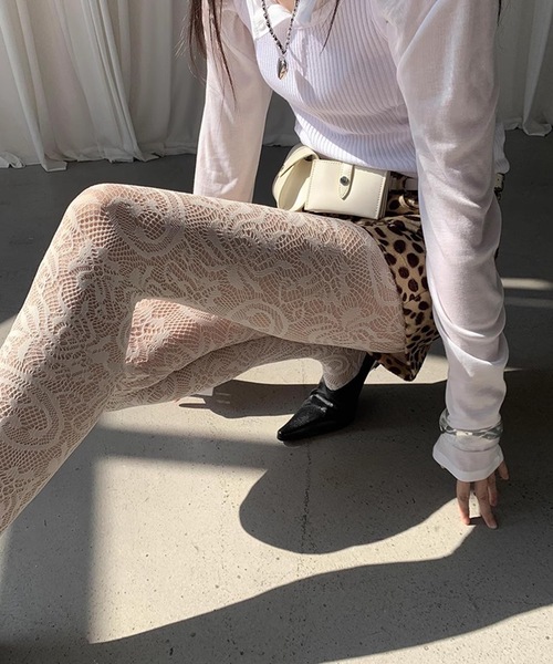 SANSeLF（サンセルフ）の「【LONSLAN】レースタイツ sanal24a004（タイツ/ストッキング・レディース・ブラック/ホワイト・FREE）」の21枚目の写真