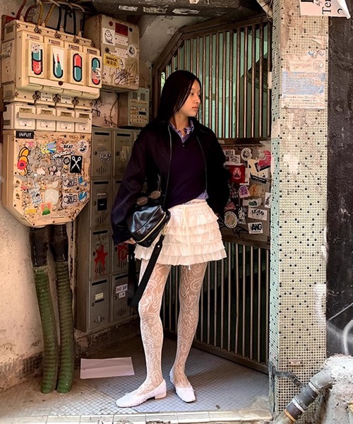 SANSeLF（サンセルフ）の「【LONSLAN】レースタイツ sanal24a004