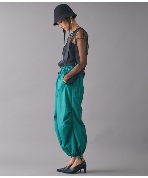 Settimissimo（セッティミッシモ）の「ナイロンワイドカーゴパラシュートパンツ（カーゴパンツ・レディース・グリーン/ブラック・FREE）」の19枚目の写真