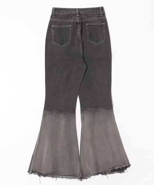 i-dare（アイディア）の「【i-dare】ヘビー ワイド フレア デニム パンツ（デニムパンツ・レディース・グレー・SMALL/MEDIUM/LARGE）」の2枚目の写真