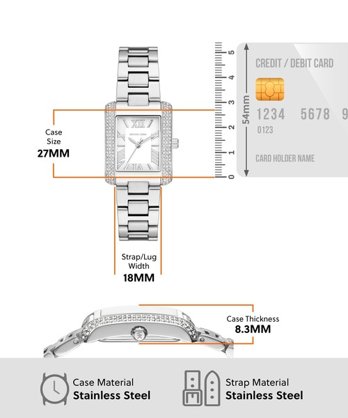 MICHAEL KORS(マイケルコース)の「マイケル・コース 腕時計 レディース アナログ ステンレス MK4839SET(アナログ腕時計・レディース・シルバー・FREE)」の6枚目の写真