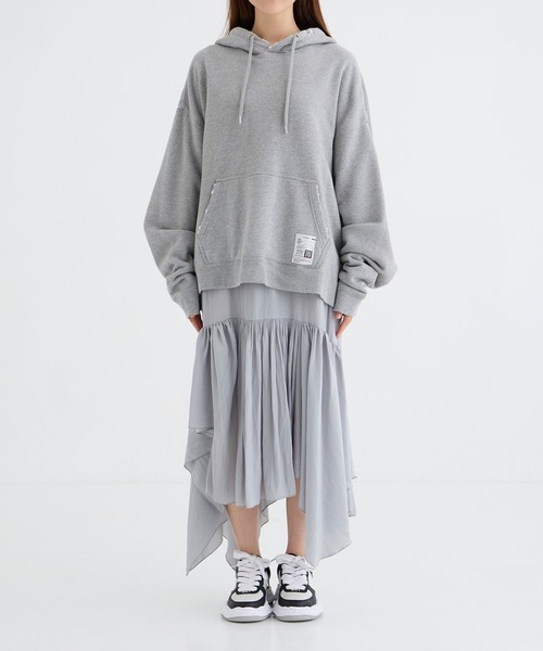 MIHARAYASUHIRO（ミハラヤスヒロ）の「【MIHARAYASUHIRO/ミハラヤスヒロ】HOODIE Layered DRESS/フーディレイヤードワンピース（ワンピース・レディース・ブラック/グレー・FREE）」の4枚目の写真