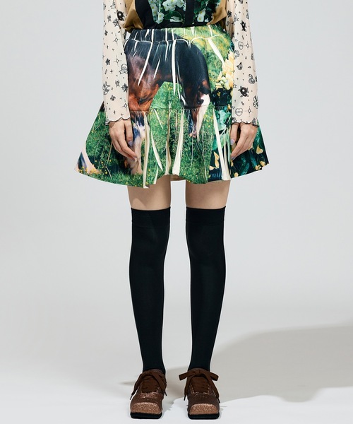 NON TOKYO(ノントーキョー)の「DIRECT PRINT RIB GATHER MINI SKIRT(スカート・レディース・カラフル/マルチ・FREE)」の8枚目の写真