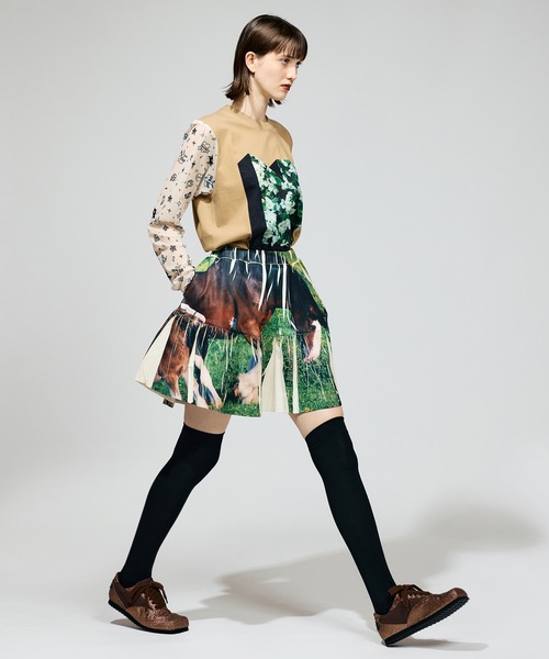 NON TOKYO(ノントーキョー)の「DIRECT PRINT RIB GATHER MINI SKIRT(スカート・レディース・カラフル/マルチ・FREE)」の4枚目の写真