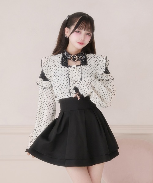 パルエルフイー 千鳥柄チェックブラウス 千鳥チェックブラウス/地雷系