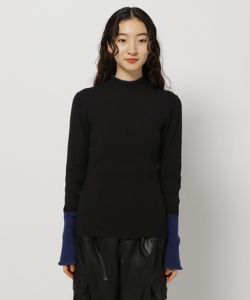 niko and...（ニコアンド）の「配色ステッチリブニットプルオーバー（ニット/セーター・レディース・オフホワイト/ライトグリーン/ブラック/ホワイト/ネイビー/チャコール/グレー・LARGE/MEDIUM）」の21枚目の写真