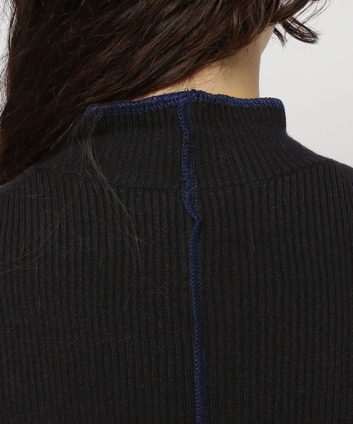 niko and...（ニコアンド）の「配色ステッチリブニットプルオーバー（ニット/セーター・レディース・オフホワイト/ライトグリーン/ブラック/ホワイト/ネイビー/チャコール/グレー・LARGE/MEDIUM）」の19枚目の写真