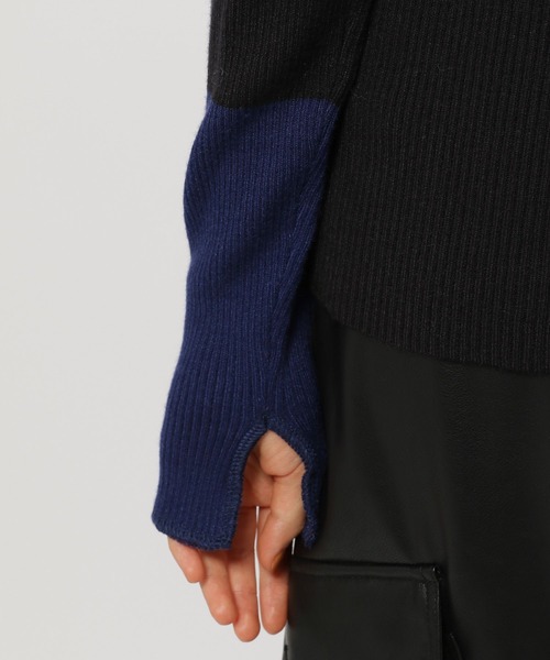 niko and...（ニコアンド）の「配色ステッチリブニットプルオーバー（ニット/セーター・レディース・オフホワイト/ライトグリーン/ブラック/ホワイト/ネイビー/チャコール/グレー・LARGE/MEDIUM）」の14枚目の写真