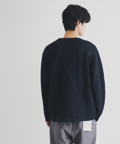 THE SHOP TK （ザ ショップ ティーケー ）の「◆【クルーネックニット＋ロンTセットアイテム】ダイヤパネルアンサンブル（ニット/セーター・メンズ・ネイビー/ブラウン系その他/ブルーグリーン・04/03/02）」の7枚目の写真