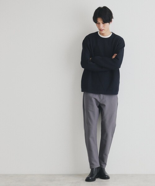 THE SHOP TK （ザ ショップ ティーケー ）の「◆【クルーネックニット＋ロンTセットアイテム】ダイヤパネルアンサンブル（ニット/セーター・メンズ・ネイビー/ブラウン系その他/ブルーグリーン・04/03/02）」の8枚目の写真