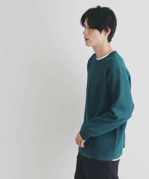 THE SHOP TK （ザ ショップ ティーケー ）の「◆【クルーネックニット＋ロンTセットアイテム】ダイヤパネルアンサンブル（ニット/セーター・メンズ・ネイビー/ブラウン系その他/ブルーグリーン・04/03/02）」の10枚目の写真