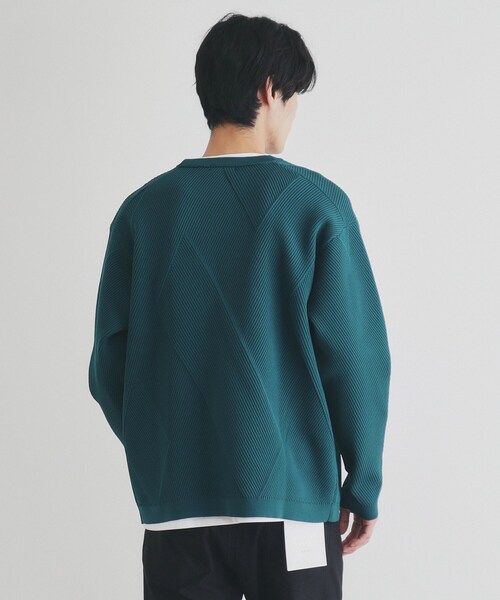 THE SHOP TK （ザ ショップ ティーケー ）の「◆【クルーネックニット＋ロンTセットアイテム】ダイヤパネルアンサンブル（ニット/セーター・メンズ・ネイビー/ブラウン系その他/ブルーグリーン・04/03/02）」の11枚目の写真