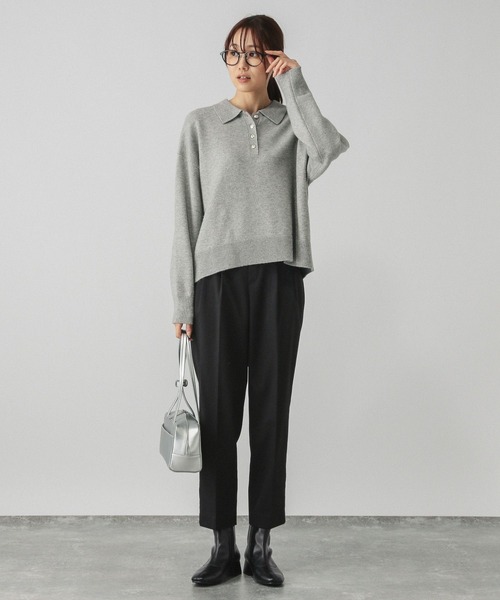 GLOBAL WORK（グローバルワーク）の「あったかウツクシルエットテーパードパンツ/115428（その他パンツ・レディース・コーラルピンク/ネイビー/モカ/グレー系その他5/ブラック系その他/ブラック/チャコール/アイボリー/グレイッシュブルー・MEDIUM/SMALL/LARGE/X-LARGE/X-SMALL/XX-LARGE）」の20枚目の写真