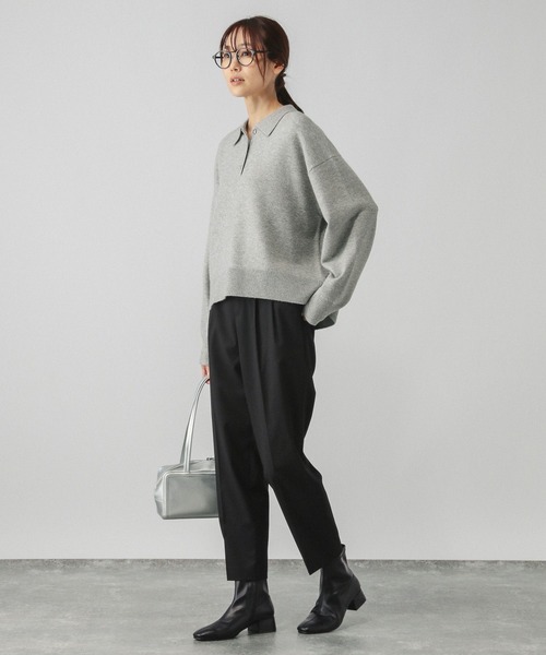 GLOBAL WORK（グローバルワーク）の「あったかウツクシルエットテーパードパンツ/115428（その他パンツ・レディース・コーラルピンク/ネイビー/モカ/グレー系その他5/ブラック系その他/ブラック/チャコール/アイボリー/グレイッシュブルー・MEDIUM/SMALL/LARGE/X-LARGE/X-SMALL/XX-LARGE）」の21枚目の写真