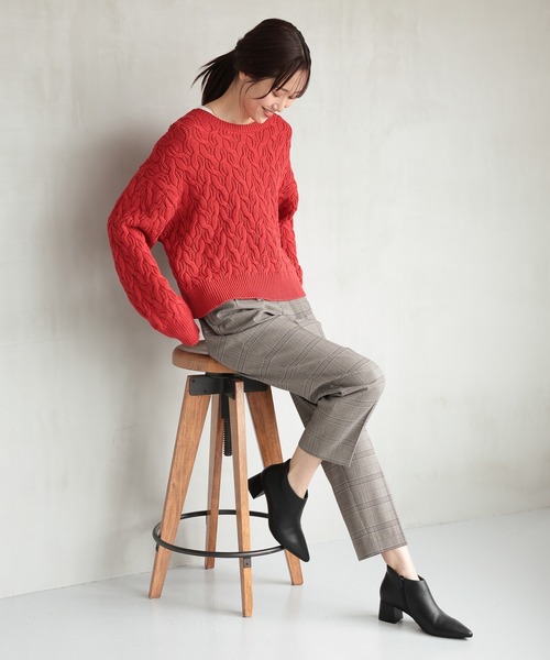 GLOBAL WORK（グローバルワーク）の「あったかウツクシルエットテーパードパンツ/115428（その他パンツ・レディース・コーラルピンク/ネイビー/モカ/グレー系その他5/ブラック系その他/ブラック/チャコール/アイボリー/グレイッシュブルー・MEDIUM/SMALL/LARGE/X-LARGE/X-SMALL/XX-LARGE）」の10枚目の写真