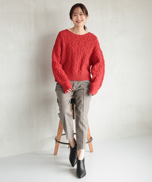 GLOBAL WORK（グローバルワーク）の「あったかウツクシルエットテーパードパンツ/115428（その他パンツ・レディース・コーラルピンク/ネイビー/モカ/グレー系その他5/ブラック系その他/ブラック/チャコール/アイボリー/グレイッシュブルー・MEDIUM/SMALL/LARGE/X-LARGE/X-SMALL/XX-LARGE）」の11枚目の写真