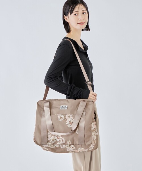 PAUL & JOE ACCESSOIRES (ポール＆ジョーアクセソワ)折りたたみボストンバッグ キャリーオンバッグ 33L PJA-B846 クリザンテーム総柄（ボストンバッグ）｜PAUL & JOE ACCESSOIRES（ポールアンドジョーアクセソワ）