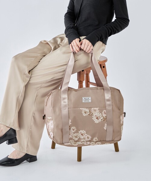 PAUL & JOE ACCESSOIRES (ポール＆ジョーアクセソワ)折りたたみボストンバッグ キャリーオンバッグ 33L PJA-B846 クリザンテーム総柄（ボストンバッグ）｜PAUL & JOE ACCESSOIRES（ポールアンドジョーアクセソワ）