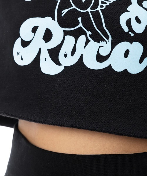 RVCA(ルーカ)の「RVCA レディース TOUGH LUCK CROPPED C トレーナー/ルーカセットアップ対応ショート丈プリントクルーネックトレーナー(スウェット・レディース・ブラック/ラベンダー/アイボリー・MEDIUM/SMALL)」の9枚目の写真