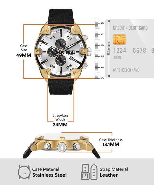 DIESEL（ディーゼル）の「ディーゼル 腕時計 メンズ アナログ レザー DZ4671（アナログ腕時計・メンズ・ブラック・FREE）」の5枚目の写真