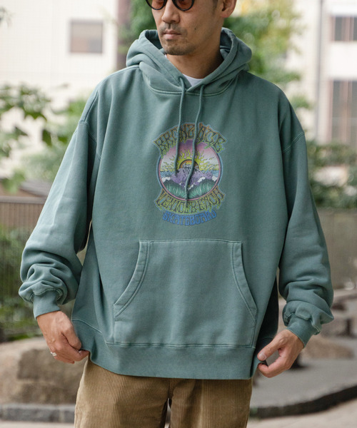 VENCEEXCHANGE（ヴァンスエクスチェンジ）の「BRONZEAGE ブロンズエイジ 製品染めパーカー（パーカー・メンズ・ネイビー/チャコール/グリーン・M/L）」の3枚目の写真