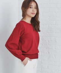 index | 前後2way プリーツスリーブニット【洗濯機洗い可/抗ピル】(ニット/セーター)