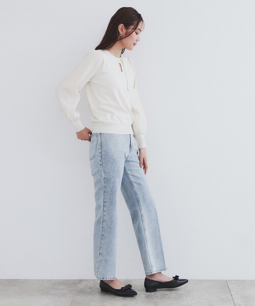 index(インデックス)の「◆前後2way プリーツスリーブニット【洗濯機洗い可/抗ピル】(ニット/セーター・レディース・ボルドー/オフホワイト/チャコールグレー/ブルーグリーン・34/36/38/40/42)」の10枚目の写真