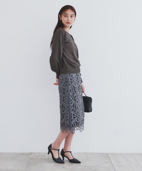 index(インデックス)の「◆前後2way プリーツスリーブニット【洗濯機洗い可/抗ピル】(ニット/セーター・レディース・ボルドー/オフホワイト/チャコールグレー/ブルーグリーン・34/36/38/40/42)」の16枚目の写真