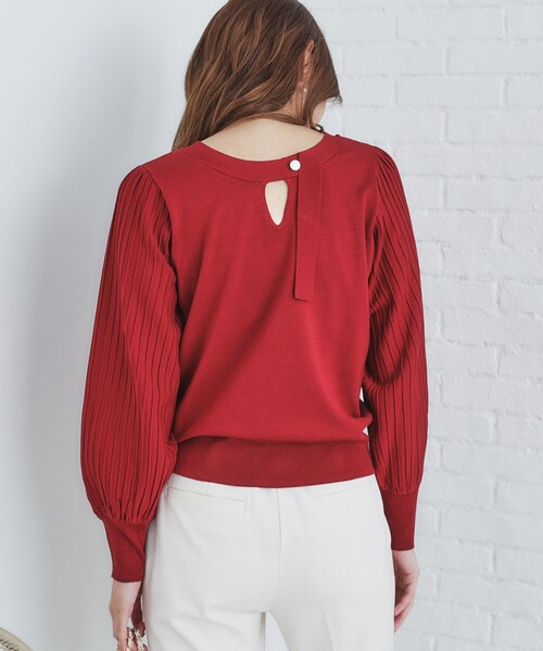 index(インデックス)の「◆前後2way プリーツスリーブニット【洗濯機洗い可/抗ピル】(ニット/セーター・レディース・ボルドー/オフホワイト/チャコールグレー/ブルーグリーン・34/36/38/40/42)」の18枚目の写真