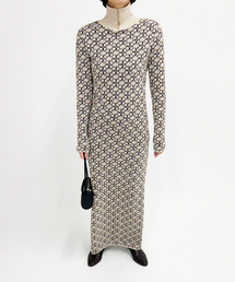 【Create Clair / クリエイト クレイル】Long slit knit dress