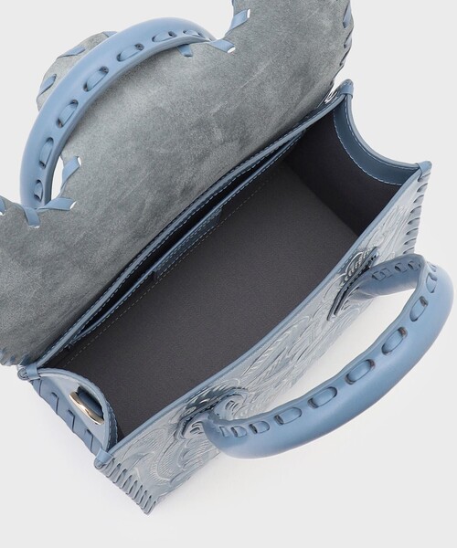 CARVING TRIBES（カービングトライブス）の「FlowerHB（ハンドバッグ・レディース・ブルー/ベージュ・FREE）」の6枚目の写真