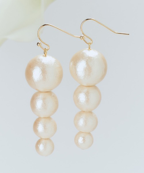 日本製コットンパールピアス（ピアス（両耳用））｜JENNE（ジェンヌ）