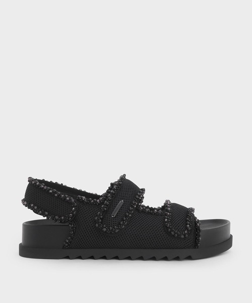 CHARLES & KEITH(チャールズ & キース)の「パールエンベリシュッド フラットフォームサンダル(サンダル・レディース・シルバー/ブラック系その他2・23cm/22.5cm/25.5cm/25cm/24.5cm/23.5cm)」の8枚目の写真