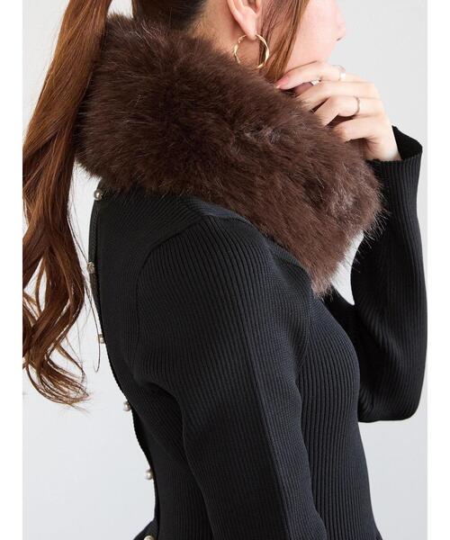 Te chichi（テチチ）の「ファーティペット（ストール/ショール・レディース・ブラウン/モカ/グレー・F）」の6枚目の写真