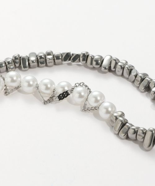 JEANASIS（ジーナシス）の「【ステンレス】パールMIXチェーンネックレス/253465（ネックレス・レディース・シルバー/ゴールド・FREE）」の5枚目の写真