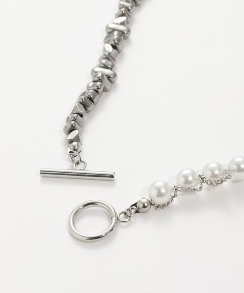 JEANASIS（ジーナシス）の「【ステンレス】パールMIXチェーンネックレス/253465（ネックレス・レディース・シルバー/ゴールド・FREE）」の6枚目の写真