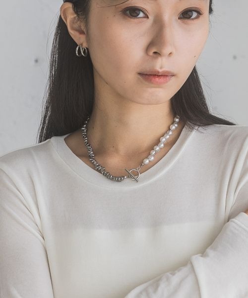 JEANASIS（ジーナシス）の「【ステンレス】パールMIXチェーンネックレス/253465（ネックレス・レディース・シルバー/ゴールド・FREE）」の14枚目の写真