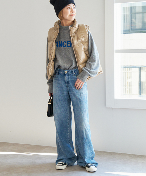 Spick & Span（スピックアンドスパン）の「グロッシーダウンベスト（ダウンベスト・レディース・ベージュ/カーキ・FREE）」の3枚目の写真