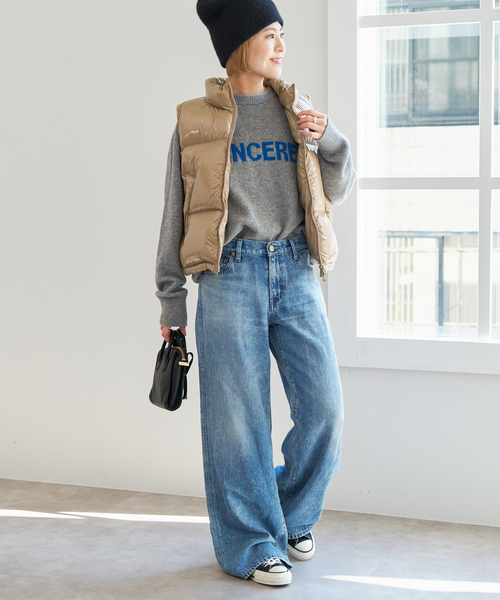 Spick & Span（スピックアンドスパン）の「グロッシーダウンベスト（ダウンベスト・レディース・ベージュ/カーキ・FREE）」の6枚目の写真