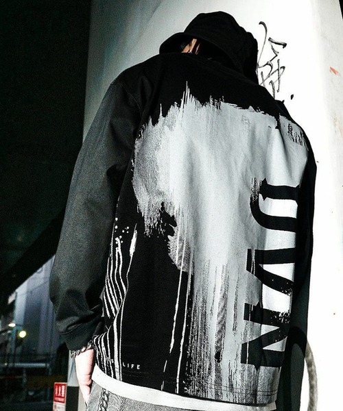 Dripped Spray Logo L/TEE（ブラック）（Tシャツ/カットソー）｜DIVINER（ディヴァイナー） 5,500円