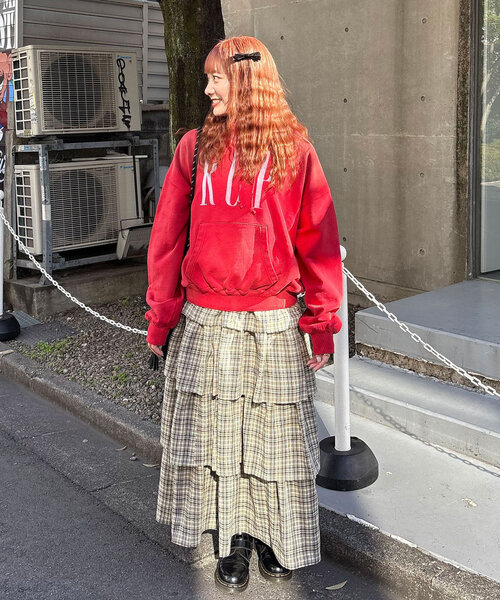 CIAOPANIC(チャオパニック)の「チェック柄ボリュームティアードスカート(スカート・レディース・ブラック/ブルー/グリーン/レッド・ONE SIZE)」の15枚目の写真