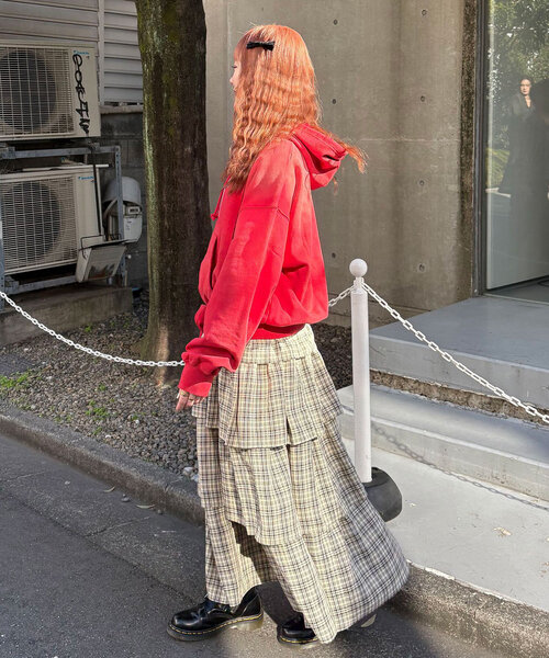 CIAOPANIC(チャオパニック)の「チェック柄ボリュームティアードスカート(スカート・レディース・ブラック/ブルー/グリーン/レッド・ONE SIZE)」の16枚目の写真