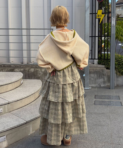 CIAOPANIC(チャオパニック)の「チェック柄ボリュームティアードスカート(スカート・レディース・ブラック/ブルー/グリーン/レッド・ONE SIZE)」の21枚目の写真