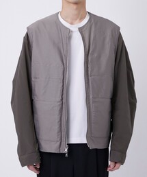 【meanswhile/ミーンズワイル】Dress Satin Reversible 4Way JKT