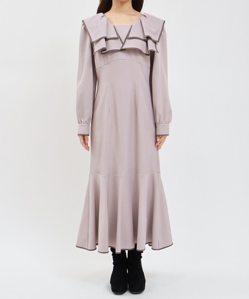 ASTORIA ODIER（アストリアオディール）の「ビックカラー配色ワンピース（ワンピース・レディース・ラベンダー・MEDIUM/LARGE）」の2枚目の写真