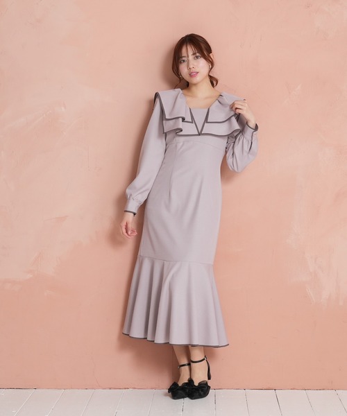 ASTORIA ODIER（アストリアオディール）の「ビックカラー配色ワンピース（ワンピース・レディース・ラベンダー・MEDIUM/LARGE）」の11枚目の写真