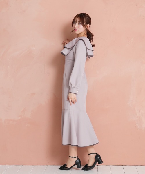 ASTORIA ODIER（アストリアオディール）の「ビックカラー配色ワンピース（ワンピース・レディース・ラベンダー・MEDIUM/LARGE）」の13枚目の写真