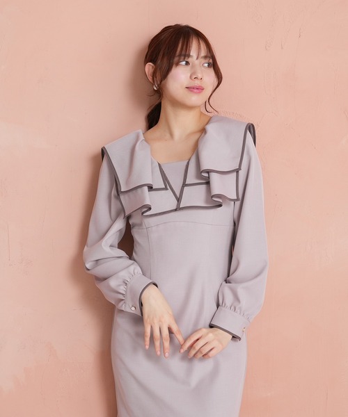 ASTORIA ODIER（アストリアオディール）の「ビックカラー配色ワンピース（ワンピース・レディース・ラベンダー・MEDIUM/LARGE）」の9枚目の写真