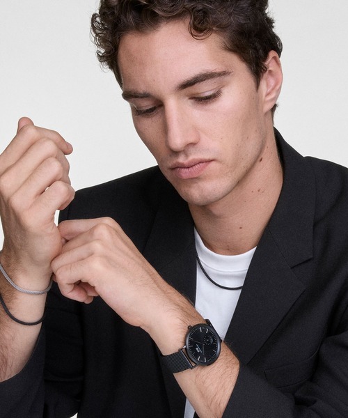 Daniel Wellington(ダニエルウェリントン)の「Tide Mesh Necklace 2.8MM ローズゴールド/シルバー/ゴールド/ブラック/グラファイト(ネックレス・メンズ・グレー/シルバー/ブラック/イエローゴールド/ピンクゴールド・ONE SIZE)」の7枚目の写真