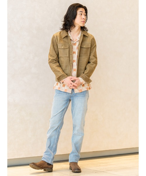 BANANA REPUBLIC ヌバックレザー　トラッカージャケット ヌバックレザー トラッカージャケット（その他アウター）｜BANANA